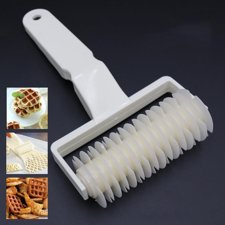 Rouleau coupant à Losanges pour treillages, pâtisserie Treillis Cutter Creative Pâte à Pain Cookie Pie Pizza Lattice DIY Outil de décoration Plastique Blanc Bricolage Amusant
