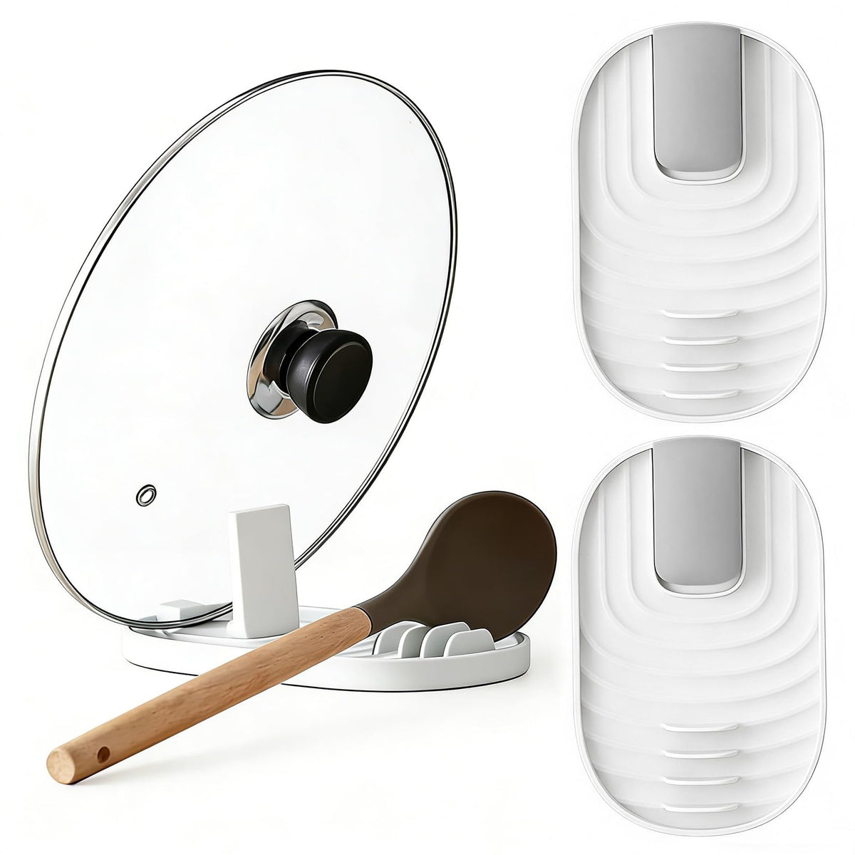Lot de 2 repose-cuillères pour cuisinière - Multifonctionnel - Pliable - Pour ustensiles de cuisine - Vert - View 16