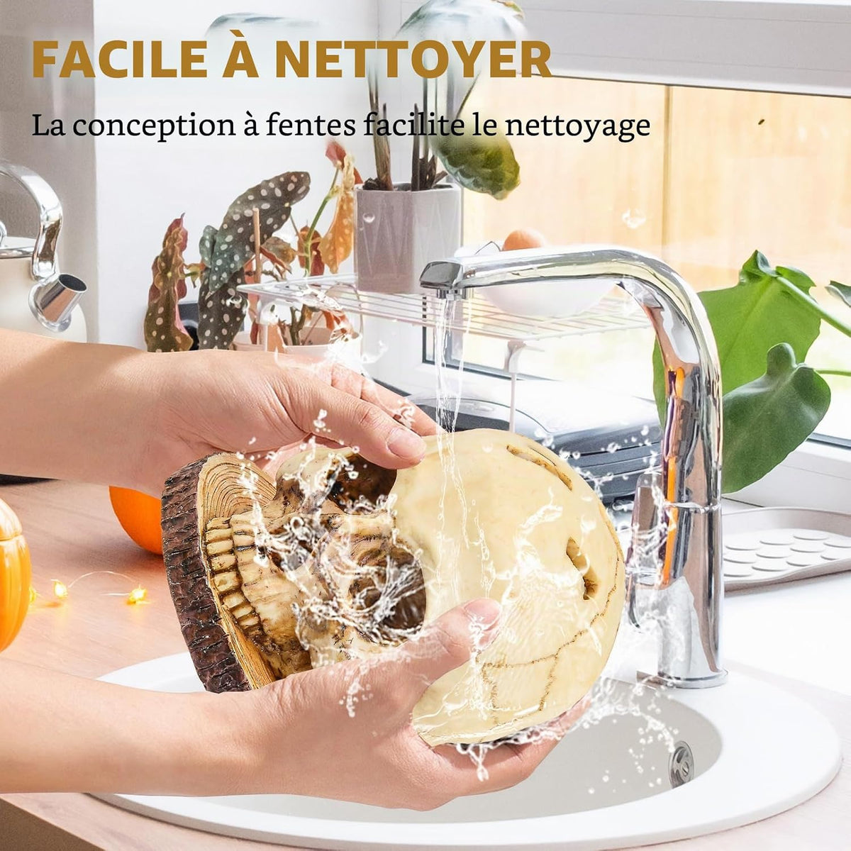 Porte-couteaux en forme de crâne Zombie – Organisateur pour couteaux squelette horreur – Gadget gothique pour décoration de la maison – Nouveautés Halloween - View 6