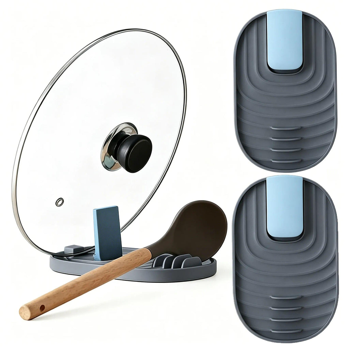 Lot de 2 repose-cuillères pour cuisinière - Multifonctionnel - Pliable - Pour ustensiles de cuisine - Vert - View 14