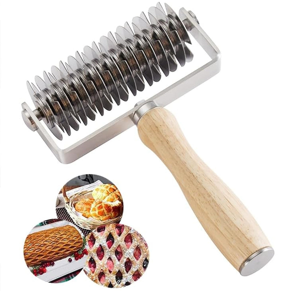 Rouleau coupant à Losanges pour treillages, pâtisserie Treillis Cutter Creative Pâte à Pain Cookie Pie Pizza Lattice DIY Outil de décoration Plastique Blanc Bricolage Amusant - View 3
