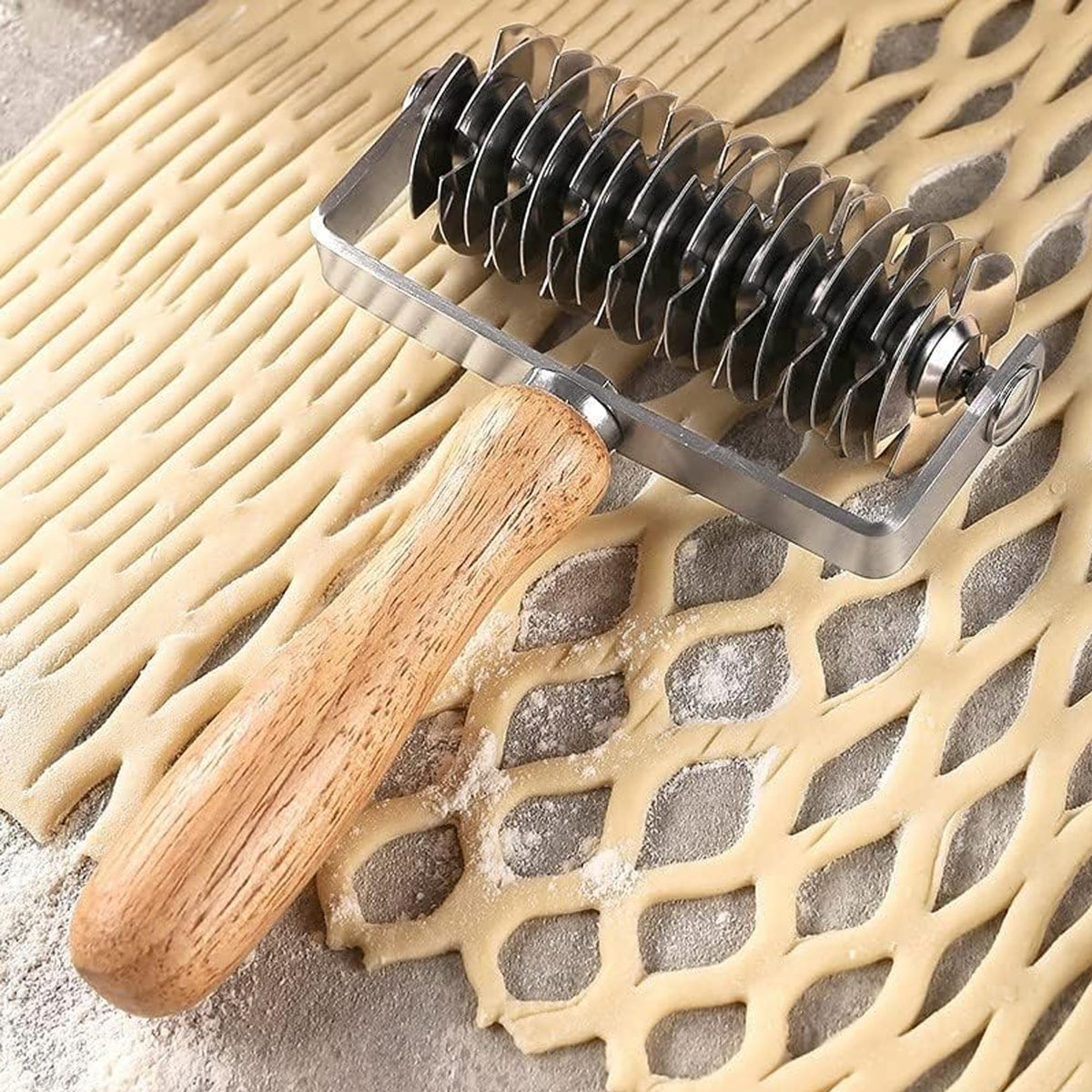 Rouleau coupant à Losanges pour treillages, pâtisserie Treillis Cutter Creative Pâte à Pain Cookie Pie Pizza Lattice DIY Outil de décoration Plastique Blanc Bricolage Amusant - View 24